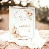 ボーホー パンパス グラス ブライダル シャワー ウェルカム サイン