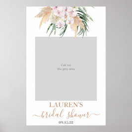 ボーホー パンパス グラス ブライダル シャワー フォト プロップ ポスター