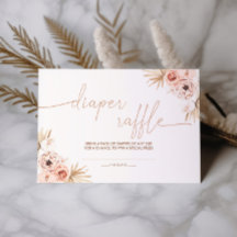 ボーホー パンパス グラス ベビー シャワー おむつくじ カード