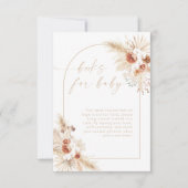 ボーホー パンパス グラス ベージュ 赤ちゃんのための本 招待状 (正面)