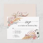 ボーホー パンパス グラス ホワイト フローラル トロピカル パーム RSVP (正面/裏面)