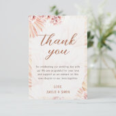 ボーホー パンパス グラス ボヘミアンフラワーブラッシュ テラコッタ サンキューカード (スタンド正面)