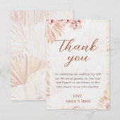 ボーホー パンパス グラス ボヘミアンフラワーブラッシュ テラコッタ サンキューカード (正面/裏面)