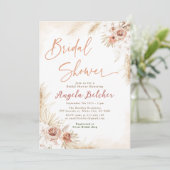 ボーホー パンパス グラス - ボーホー ブライダル シャワー 招待状 (スタンド正面)