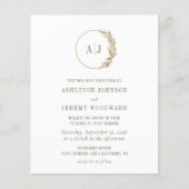 ボーホー パンパス グラス モノグラム ウェディング インビテーション (正面)