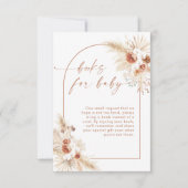 ボーホー パンパス グラス 出産祝いカード 招待状 (正面)