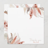 ボーホー パンパス グラス 感謝カード (正面/裏面)