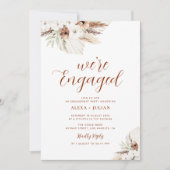 ボーホー パンパス テラコッタ フラワエンゲージメントパーティー 招待状 (正面)