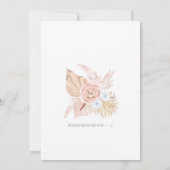 ボーホー パンパス ドライ フローラル ベイビー 性別発表 招待状 (裏面)