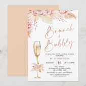 ボーホー パンパス ブランシュ バブリー ブライダル シャワー 招待状 (正面/裏面)