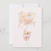 ボーホー パンパス ローズゴールド ランチ バブル ブライズシャワー 招待状 (裏面)