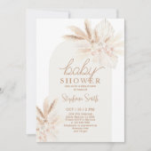 ボーホー パンパス 男女兼用 ベビーシャワー 招待状 (正面)