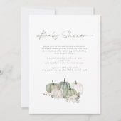 ボーホー パンプキン サージュグリーン ベビーシャワー 招待状 (正面)