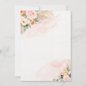 ボーホー パンプキン ピックアップ トラック ピンク ガール ベイビー シャワー 招待状 (裏面)