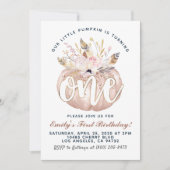 ボーホー パンプキン ファースト バースデー インビテーション (正面)