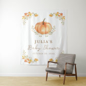 ボーホー パンプキン 秋の落ち葉 ベイビーシャワー パーティー タペストリー (インサイチュ)