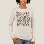 ボーホー パープルの花 トライブレンドTシャツ (正面)