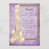 ボーホー パープル ラスティック ウェディングの詳細 エンクロージャーカード (正面)