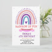 ボーホー パープル レインボー テーマの招待状 招待状 (スタンド正面)