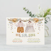 ボーホー ヒーまたはシー クロージング ニュートラル ジェンダー リビール 招待状 (スタンド正面)