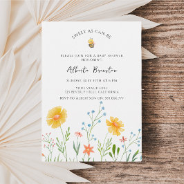 ボーホー ビー ベイビー シャワー フラワーズ スウィート アズ キャン ビー ベイビー 招待状