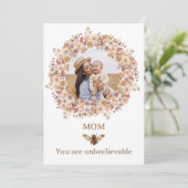 ボーホー ビー 水彩 フラワール カスタム マザーズ デー シーズンカード (スタンド正面)