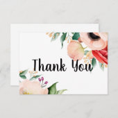 ボーホー ピオニー ベイビー シャワー 感謝カード エンクロージャーカード (正面/裏面)