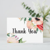 ボーホー ピオニー ベイビー シャワー 感謝カード エンクロージャーカード (スタンド正面)