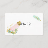 ボーホー ピンクとゴールドの羽根 プレイスカード (裏面)