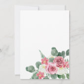 ボーホー ピンクのバラ | オーキッド フラワー 卒業パーティー 招待状 (裏面)