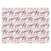 ボーホー ピンクの羽根 テーブルクロス (正面(横))