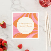 ボーホー ピンク オレンジ アブストラクト カスタム ブライダル シャワー スタンダードカクテルナプキン (インサイチュ)