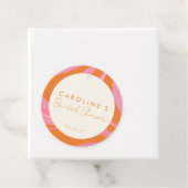 ボーホー ピンク オレンジ アブストラクト カスタム ブライダル シャワー フェイバータグ (インサイチュ)