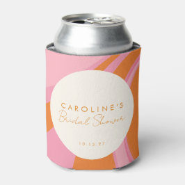 ボーホー ピンク オレンジ アブストラクト カスタム ブライダル シャワー 缶クーラー