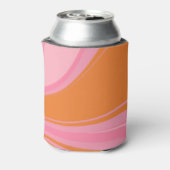 ボーホー ピンク オレンジ アブストラクト カスタム ブライダル シャワー 缶クーラー (缶裏面)