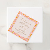 ボーホー ピンク オレンジ 花の ブライダルシャワー お礼 フェイバータグ (インサイチュ)