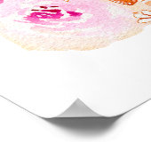 ボーホー ピンク オレンジ 花 シャワー カスタム ウェルカム ポスター (角)