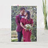 ボーホー ピンク オーキッド フラワー アイボリー ウェディング サンキューカード (裏面)