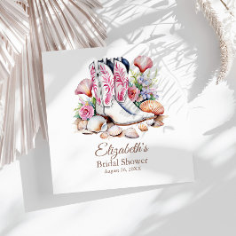 ボーホー ピンク コースト カウガール ブーツ ブライダル シャワー スタンダードカクテルナプキン