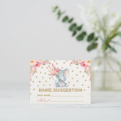 ボーホー ピンク ゴールド フラワー ベビー 名前提案カード エンクロージャーカード (スタンド正面)