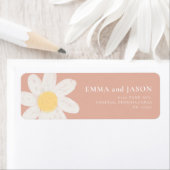 ボーホー ピンク ダイシー フラワーリターン アドレス ラベル (インサイチュ)