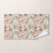 ボーホー ピンク ピーチ ホワイト フローラル ユーカリ おしゃれ バスタオルセット (ハンドタオル)