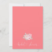 ボーホー ピンク フラワーブライダルシャワー 招待状 (裏面)