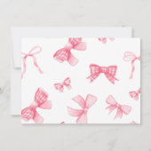 ボーホー ピンク リボン おむつラッフル 赤ちゃんシャワーのためのカード 招待状 (裏面)