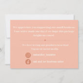 ボーホー ピーチ 感謝カード 招待状 (裏面)