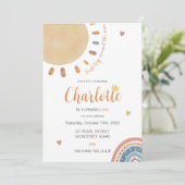 ボーホー ファースト トリップ アラウンド ザ サン 1歳の誕生日パーティー 招待状 (スタンド正面)