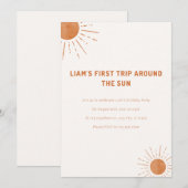 ボーホー ファースト トリップ アラウンド ザ サン 1歳の誕生日招待状 招待状 (正面/裏面)