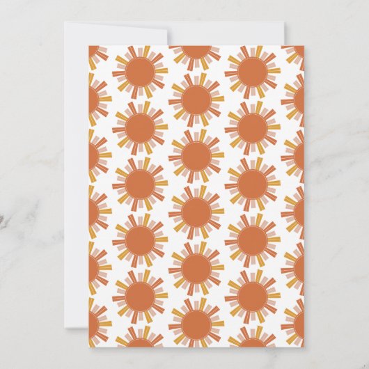 ボーホー ファースト トリップ アラウンド ザ サン 1歳の誕生日 招待状 (裏面)