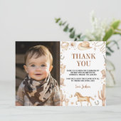 ボーホー ファースト ロデオ バースデー フォト サンクス カード (スタンド正面)