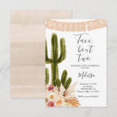 ボーホー フィエスタ タコ 'バウト ツー バースデー ご招待 招待状 (正面/裏面)